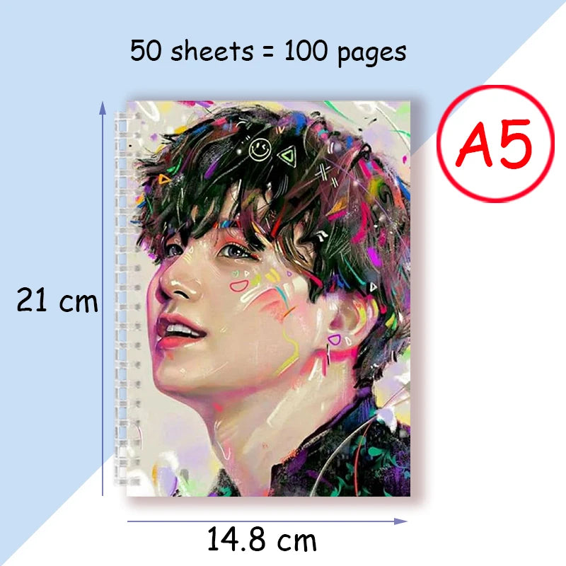 【H409】A5 Spiral Notebook Note Book - Kpop Pop Star Boy Group Members
