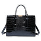 Luxury Vintage Women's Crocodile Pattern Handbag Large Capacity Tote Bag Leather Business Shoulder Bag For Female