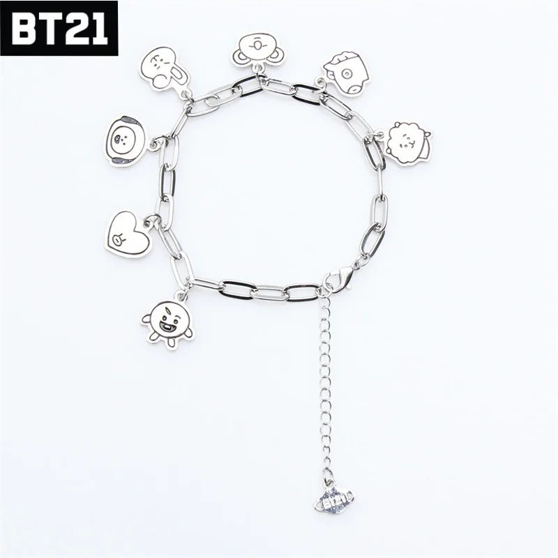 Kawaii Bt21 Bracelet Cartoon New Couple Jewelry