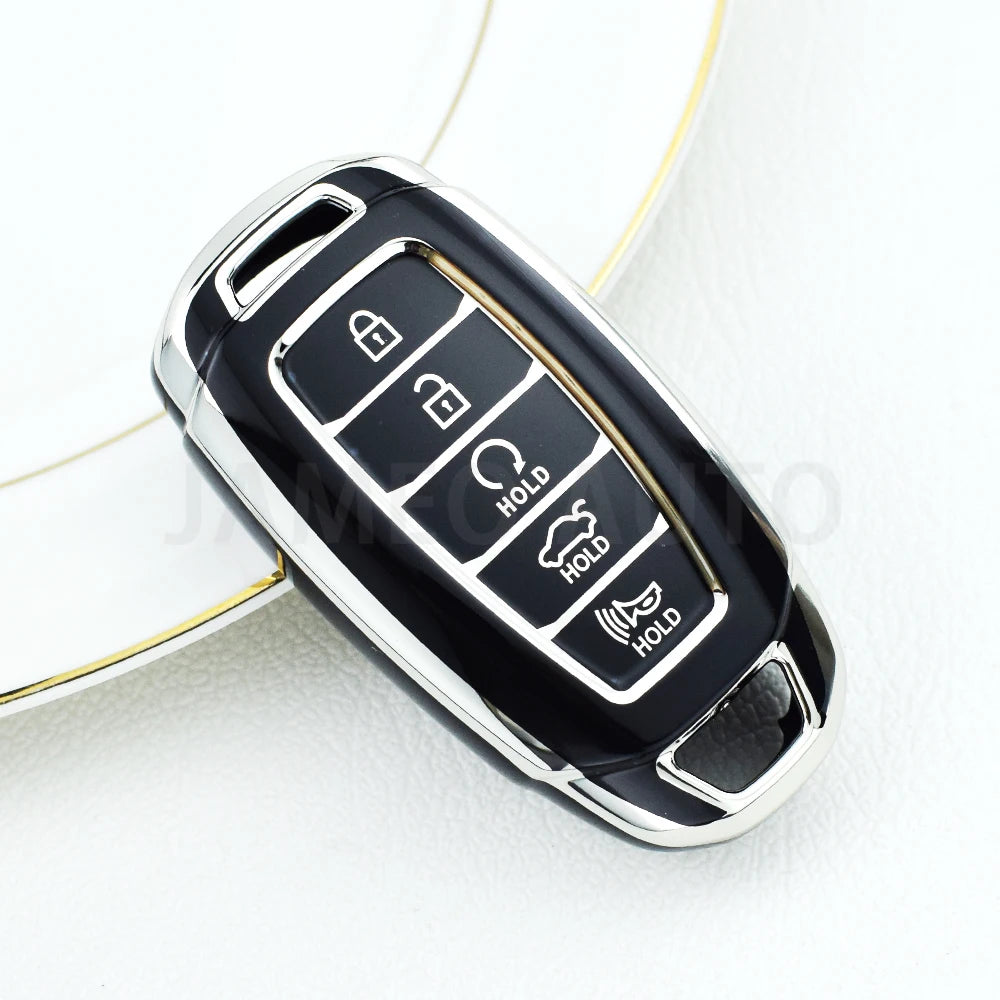 5 Buttons TPU Car Key Cover Case Shell for Hyundai I30 Ix35 Kona Encino Solaris Azera Grandeur Ig Accent TM Palisade Santa Fe