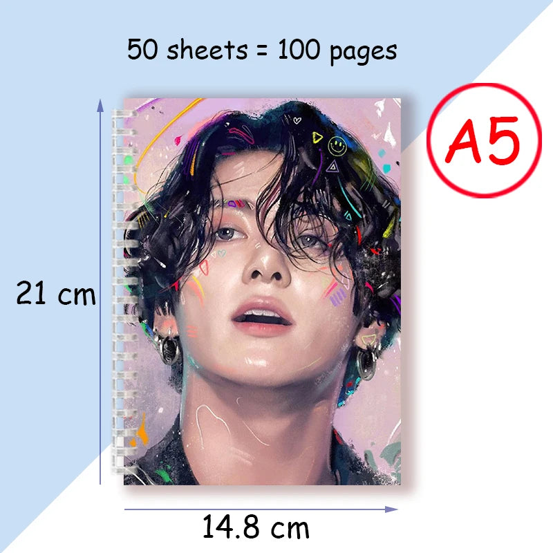 【H409】A5 Spiral Notebook Note Book - Kpop Pop Star Boy Group Members