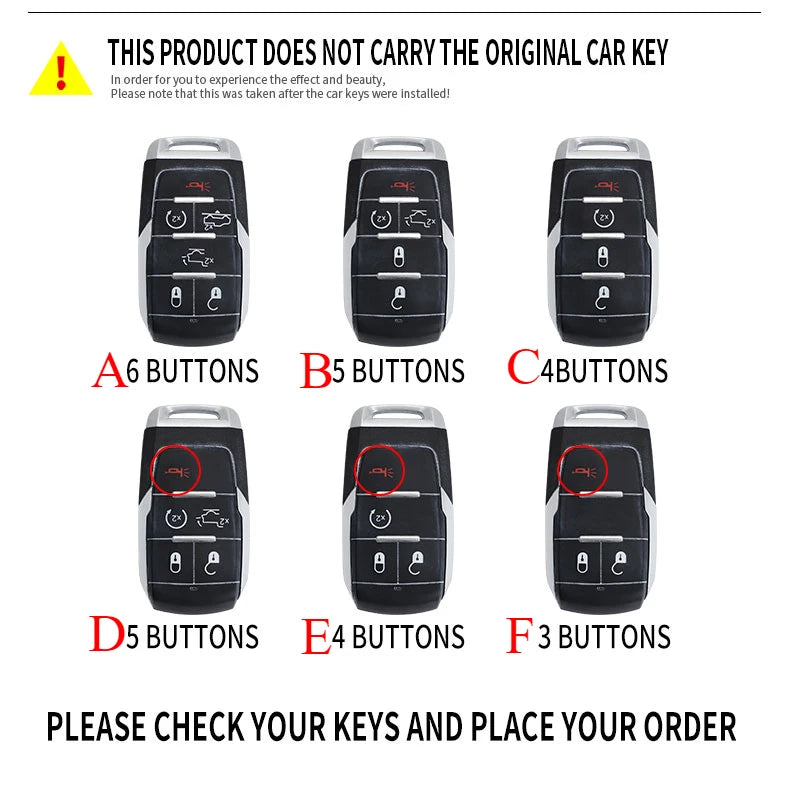 3 4 5 6 BOTTONS Metal Car Key Cover Fob Case Shell for Dodge Ram