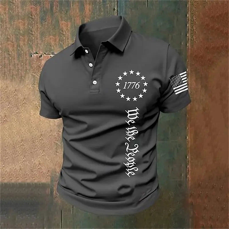 Men's US Flag 3D Print Patriotic Polo Shirt Summer Shirt Summer Casual Outdoor Vacation