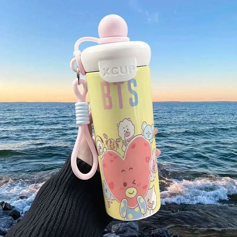 Cute Cartoon Bt21 600Ml Large Capacity Insulated