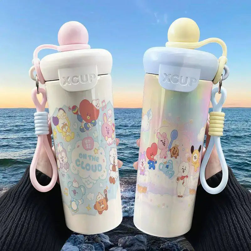 Cute Cartoon Bt21 600Ml Large Capacity Insulated
