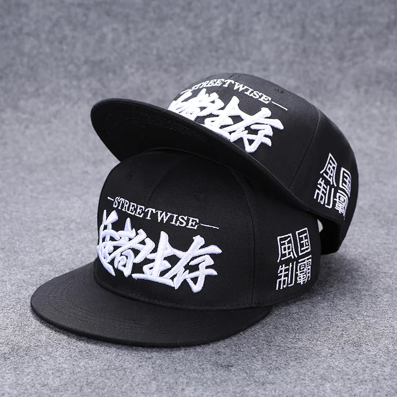 Funky Men's Letter Embroidery Tide All-match Flat Brim Baseball Cap Hip-hop Hat