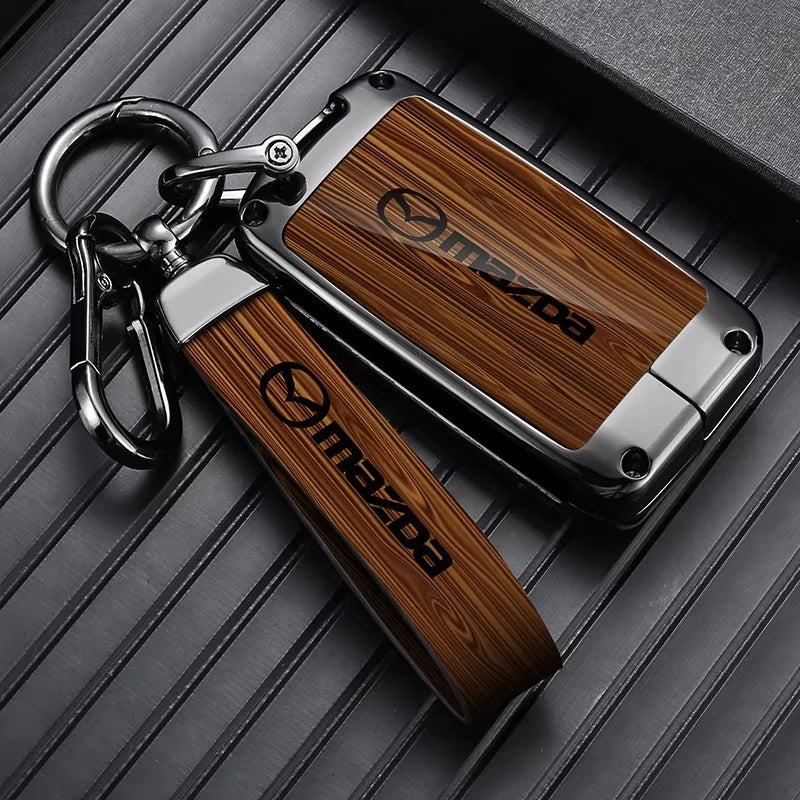 For Mazda 3 6 Alexa Leather Car Smart Key Case Cover