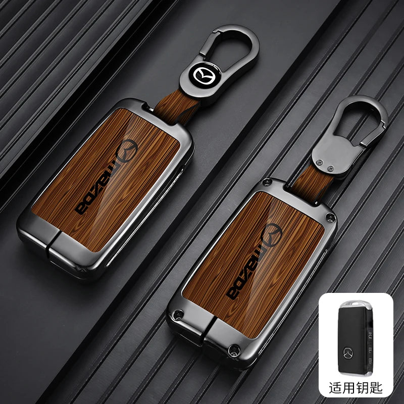 For Mazda 3 6 Alexa Leather Car Smart Key Case Cover