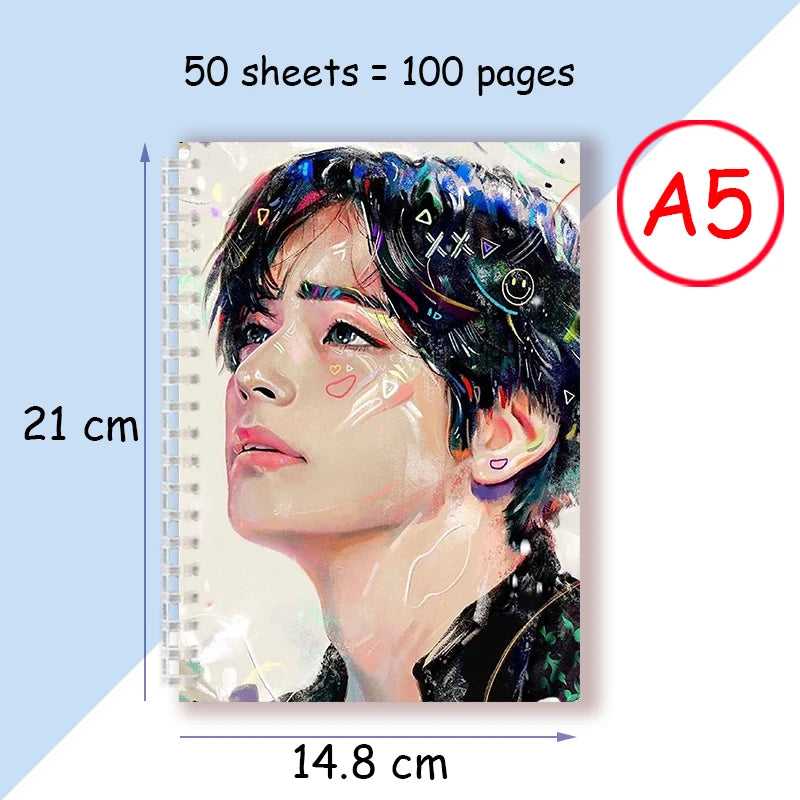 【H409】A5 Spiral Notebook Note Book - Kpop Pop Star Boy Group Members