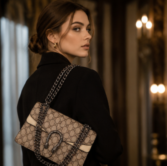 Gucci Lightweight Shoulder Bag with Magnetic Snap
