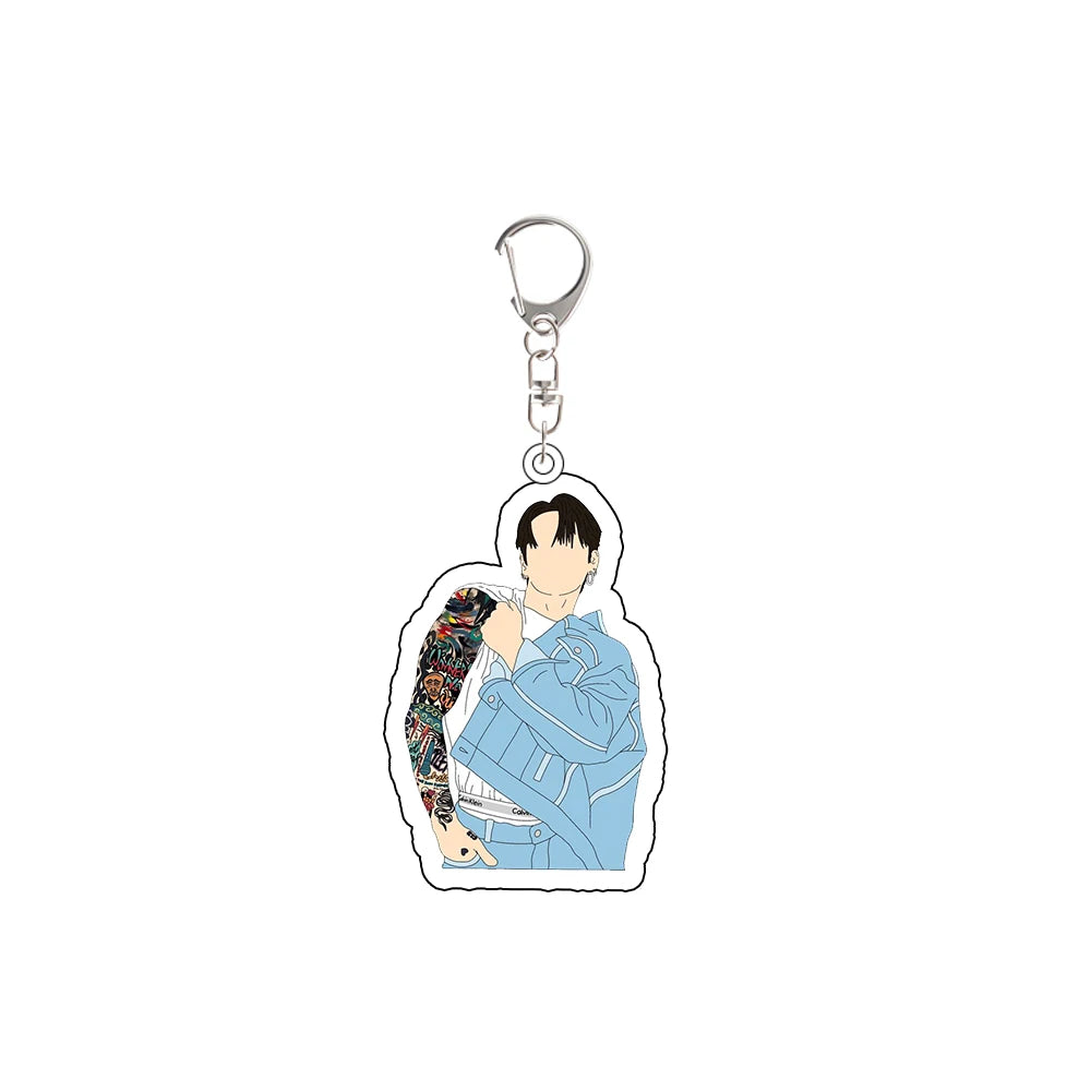 Acrylic Keychain Korean Male Singing Group Peripheral Custom Cartoons