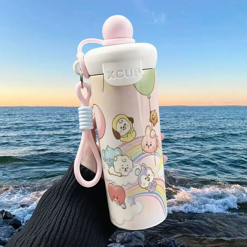 Cute Cartoon Bt21 600Ml Large Capacity Insulated