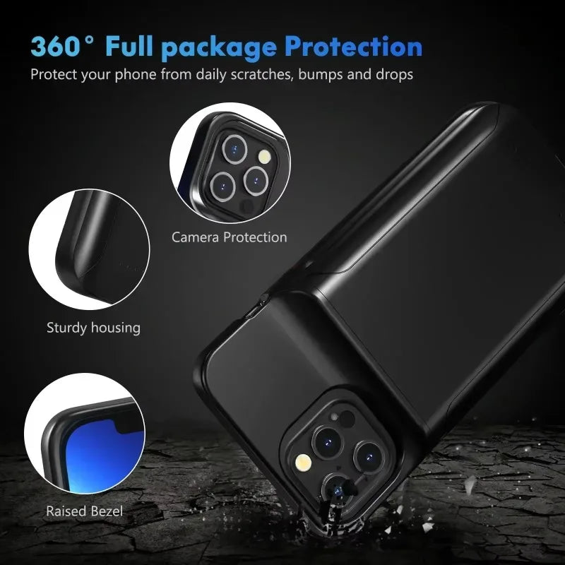 Battery Case for I-phone 12 11 14 13 15 16 Pro Max Mini Power Bank Charger Cover