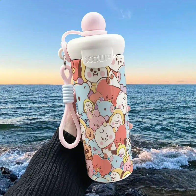 Cute Cartoon Bt21 600Ml Large Capacity Insulated