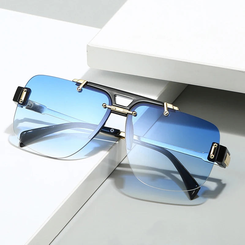 New Square Rimless Sunglasses