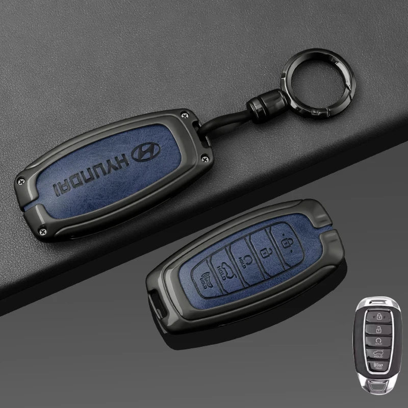 New Leather Car Smart Remote Key Case For Hyundai Performance Elantra GT Kona Santa Fe Veloster Auto Styling Protect Cover Shell