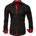 Men's New Polka Shirt, Men's Slim Fit Casual Long Sleeved Lapel Shirt