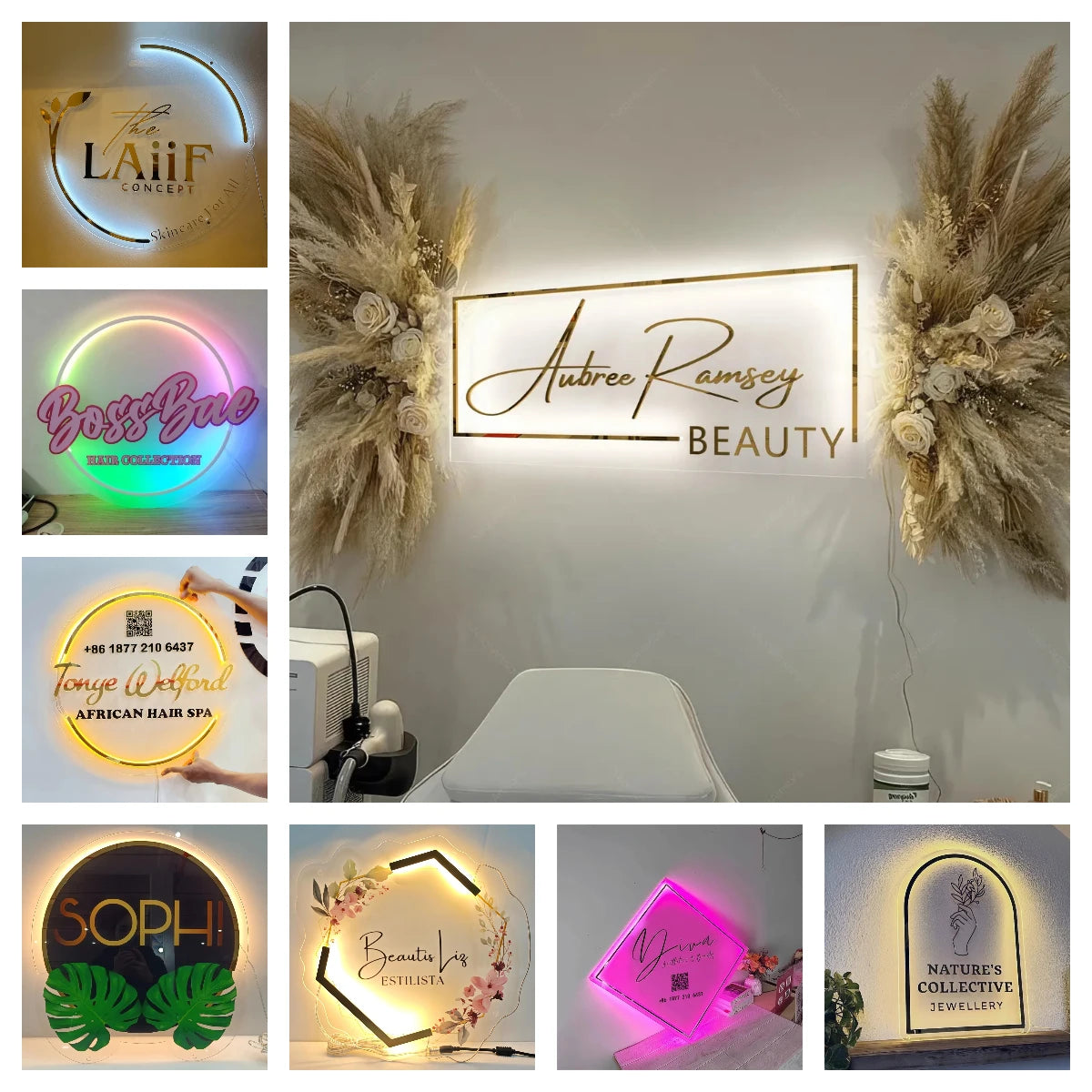 Custom LED Acrylic Metal Sign Business Logo