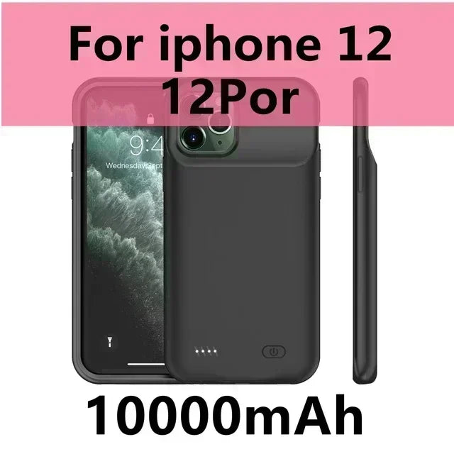 Battery Case for I-phone 12 11 14 13 15 16 Pro Max Mini Power Bank Charger Cover