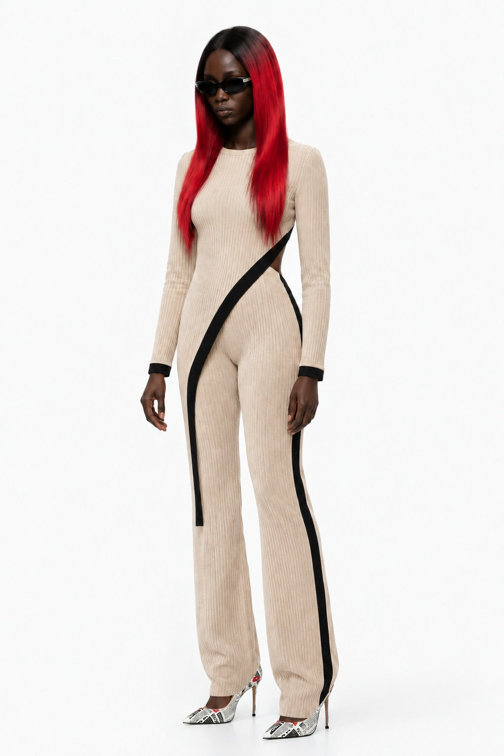 Women's 2 Piece Outfit Sexy Asymmetrical Hem Long Sleeve Top And Wide Leg Pants Sets