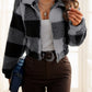 Plaid Pattern Teddy Jacket