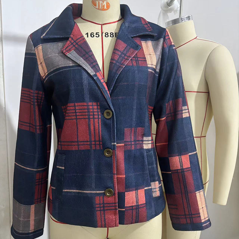 Vintage Women's Blazer With Stand Collar