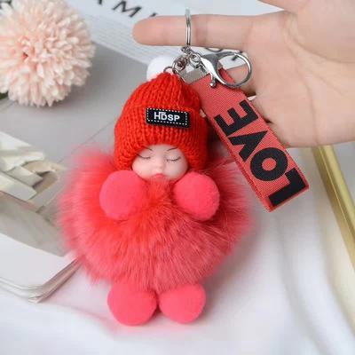Fox FurPendant Sleeping Baby Backpack Fur Pendant